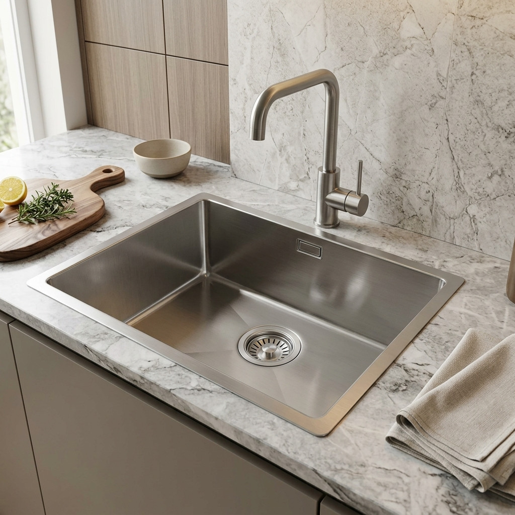 Pure.Sink Luxion RVS spoelbak 50x40 cm onderbouw, vlakinbouw en opbouw PLX5040-02